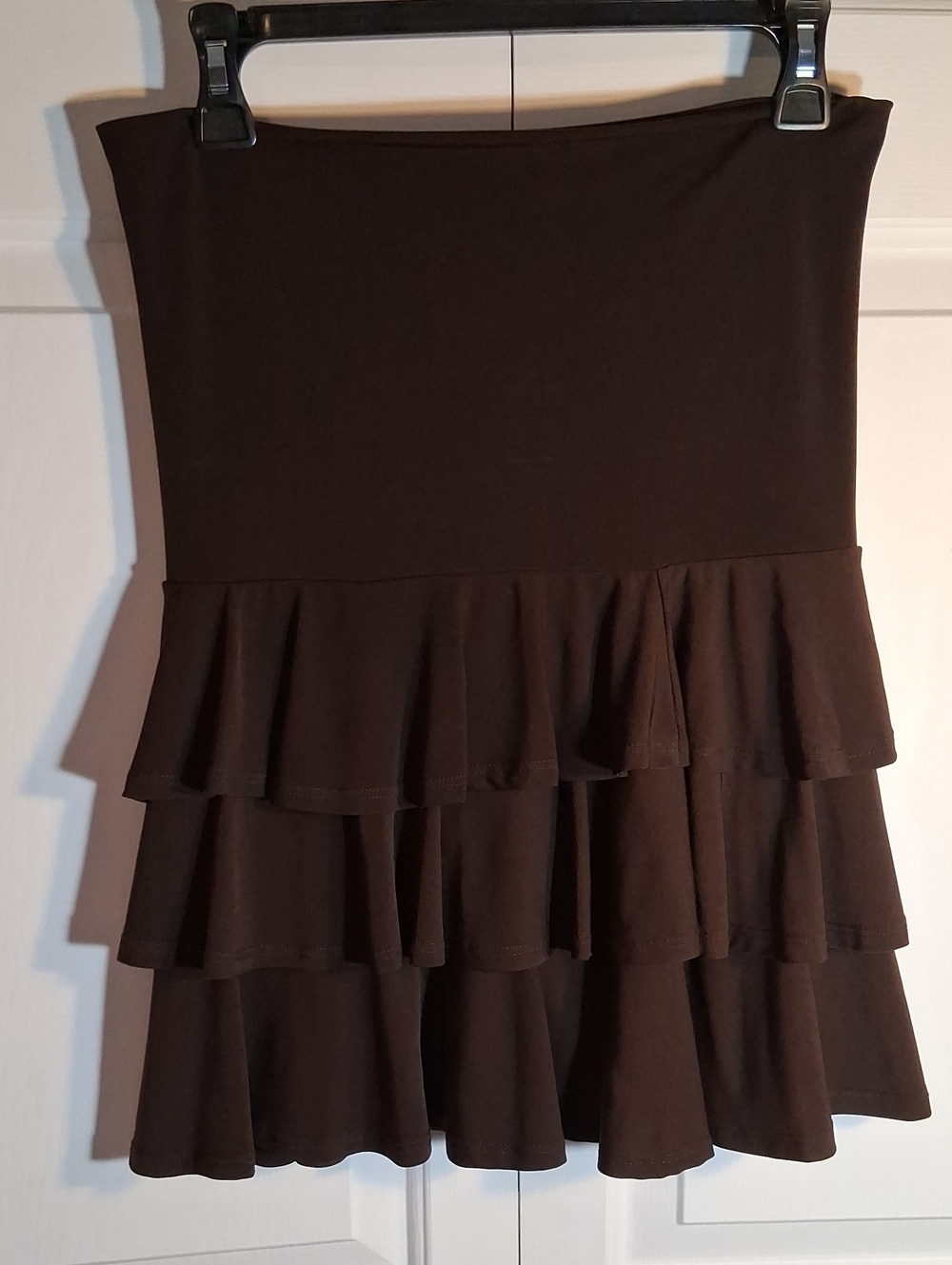 Lapis Brown Tiered Ruffle Skirt